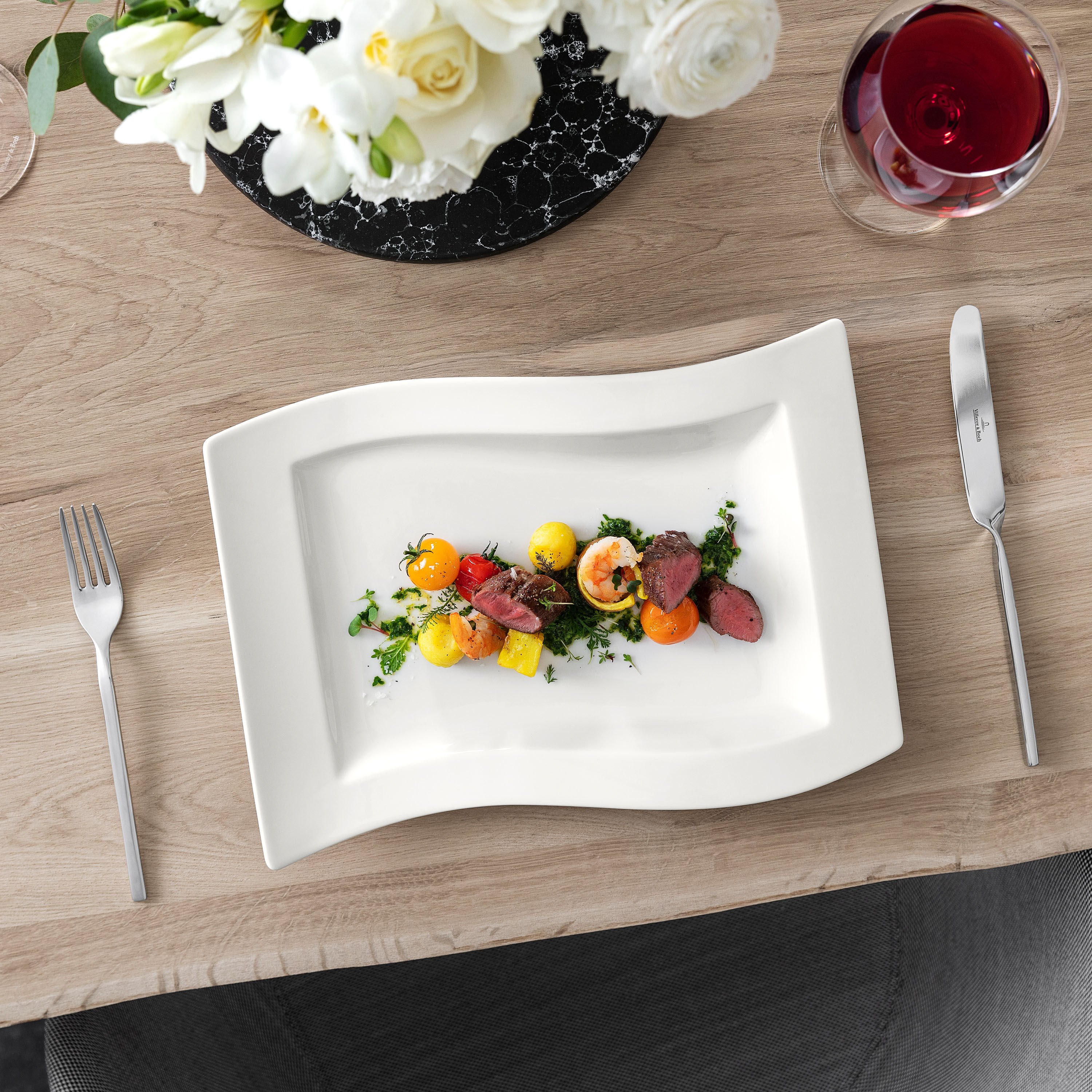 NewWave Serving tray White, 19.3'' x 11.9'', Premium Porcelain