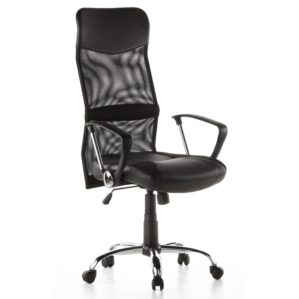Home Office Chefsessel STRYKA Kunstleder/Netzstoff mit Armlehnen hjh OFFICE
