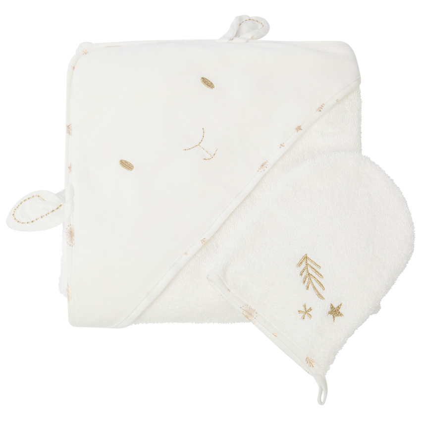 Cape de bain et gant de toilette Hiver magique