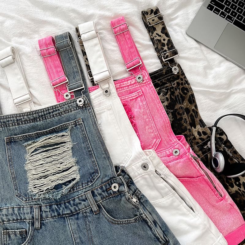 Babique - Versleten denim jumper shorts