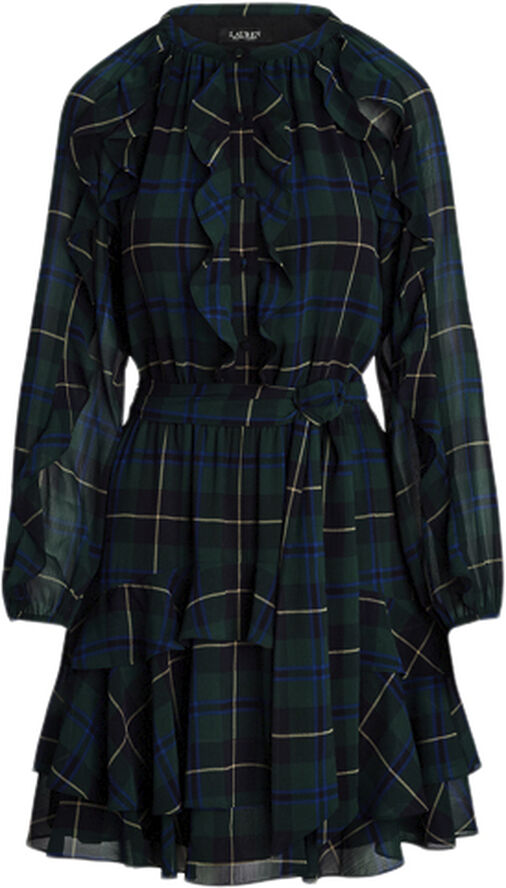 Lauren Ralph Lauren POLY CRINKLE GGT 58-DRESS Blue/black./green