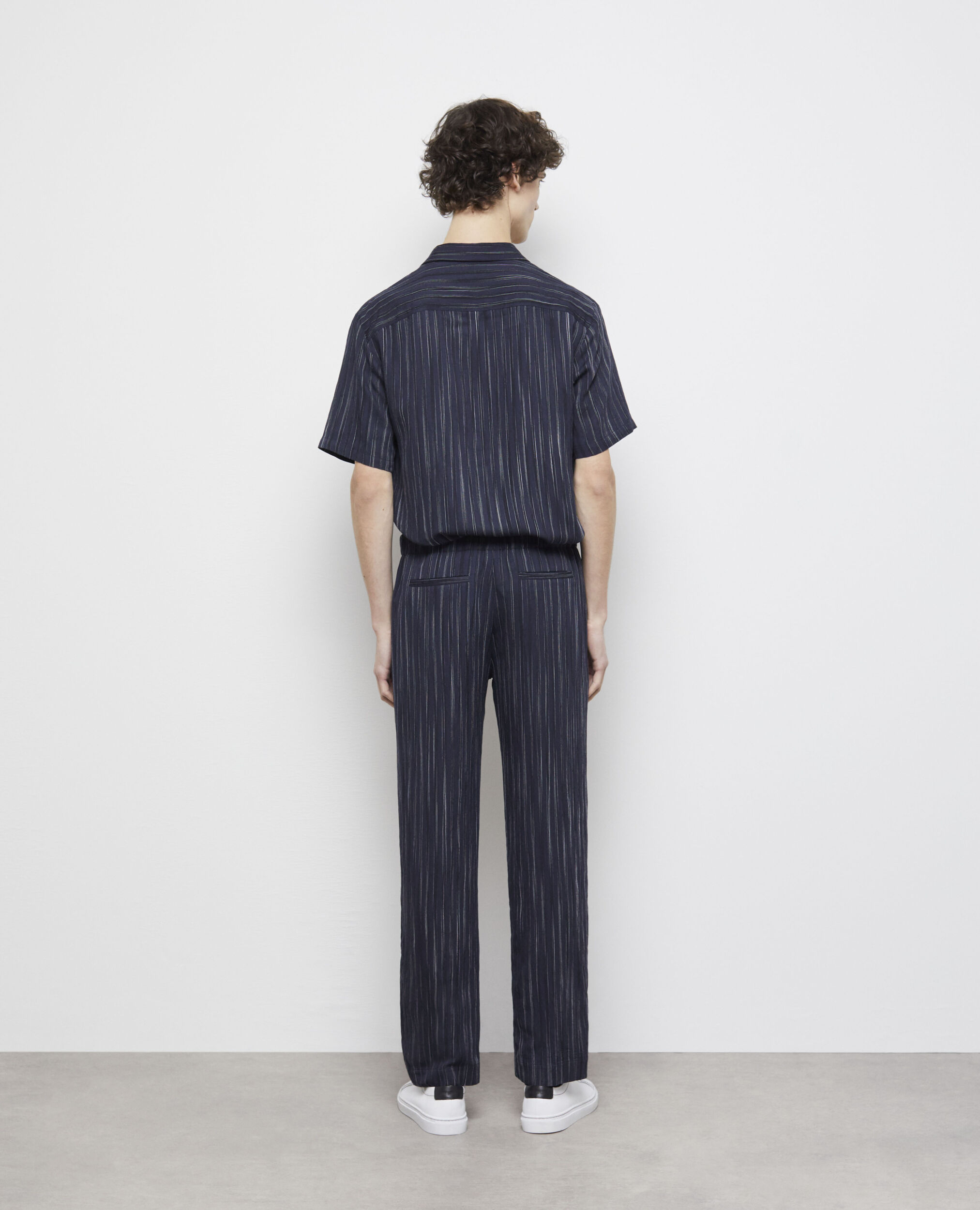 Pantalon à rayures bleu marine