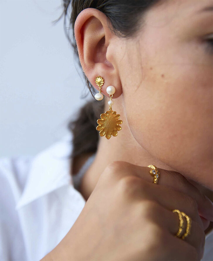 Hultquist Evelyn pearl øreringe Guld