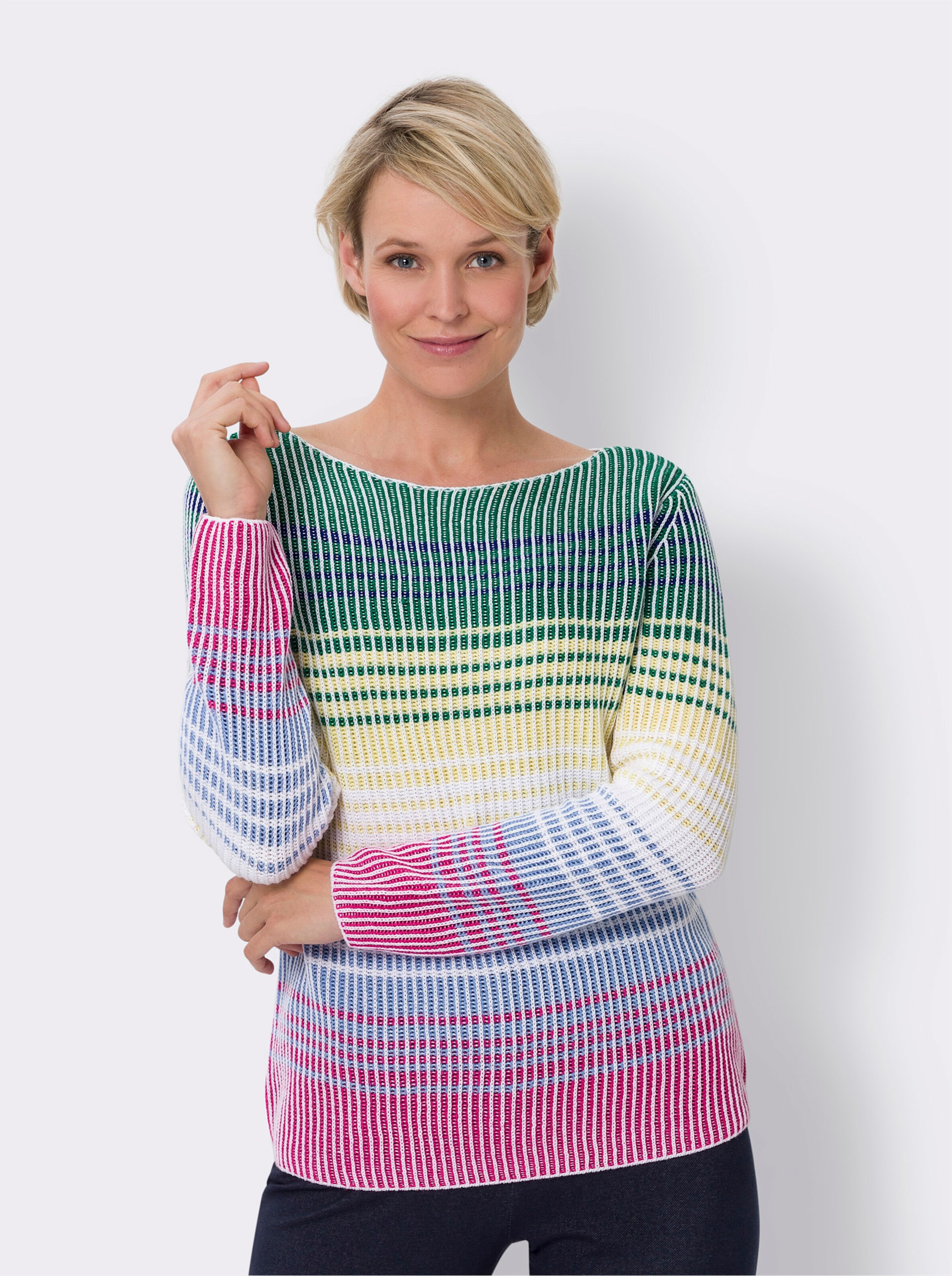 Langarm-Pullover aus Rippenstrick