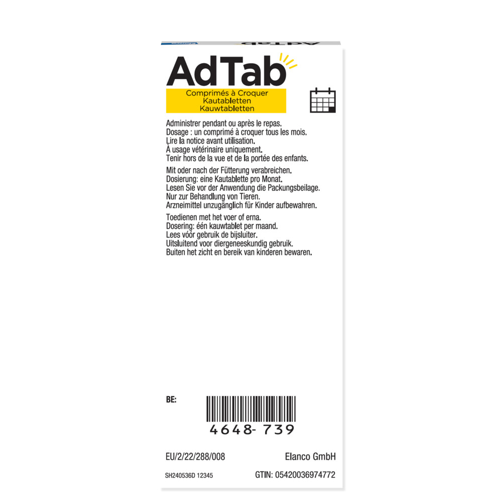AdTab Anti Vlo en Teek Kauwtabletten Hond >11-22 kg3 tabletten