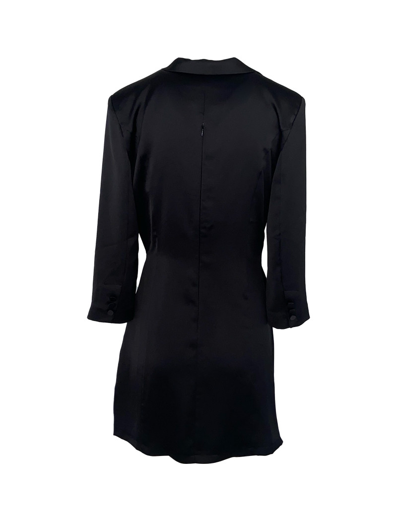 IMPERIAL ROBE MI-LONGUE POCHES PASSEPOILÉES NOIR