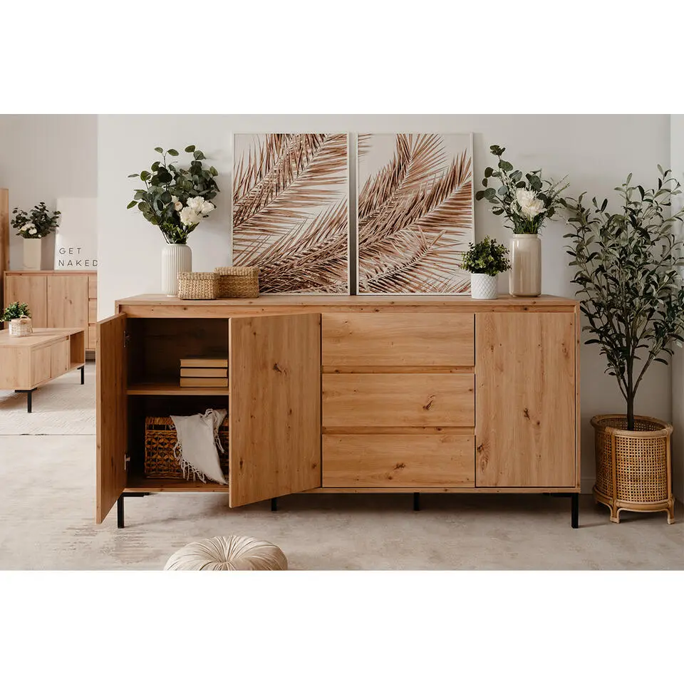 CALICOSY - Dressoir PLOCK - Licht hout - 87x170x40 cm