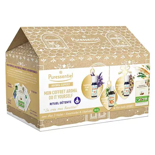 Kit de presente Puressentiel Aroma Faça Você Mesmo Ritual de Relaxamento + Livro Grátis