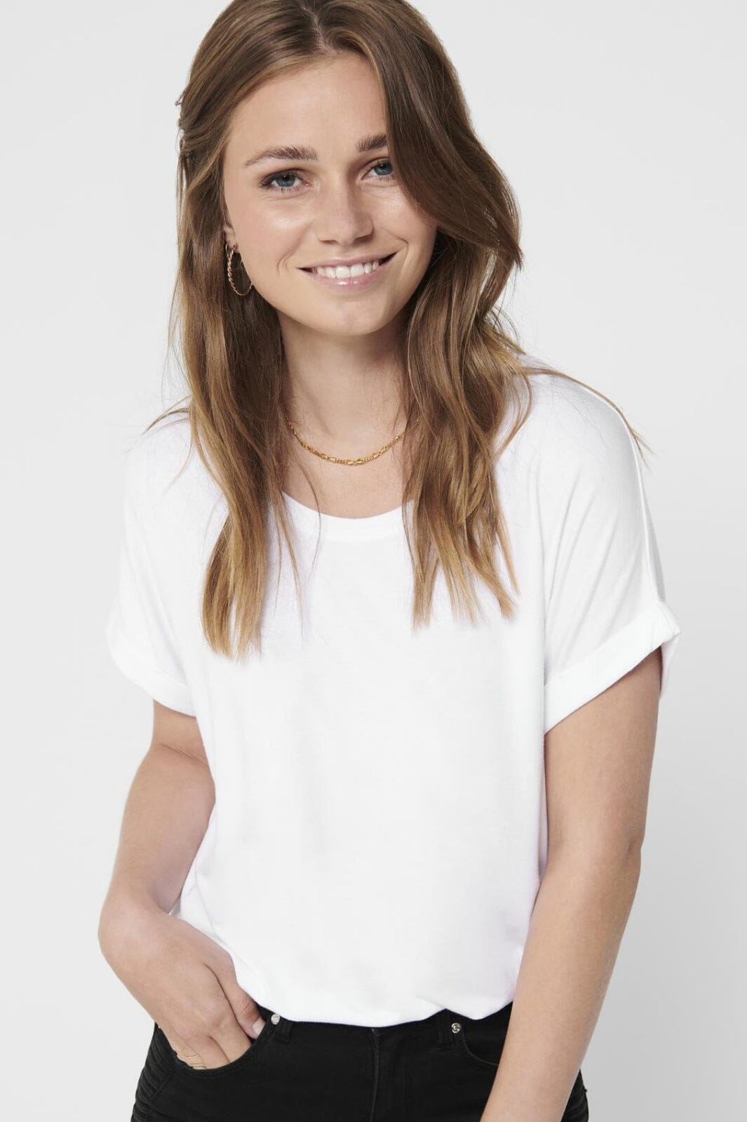 Only Onlmoster S/S O-Neck Top 2079282 white