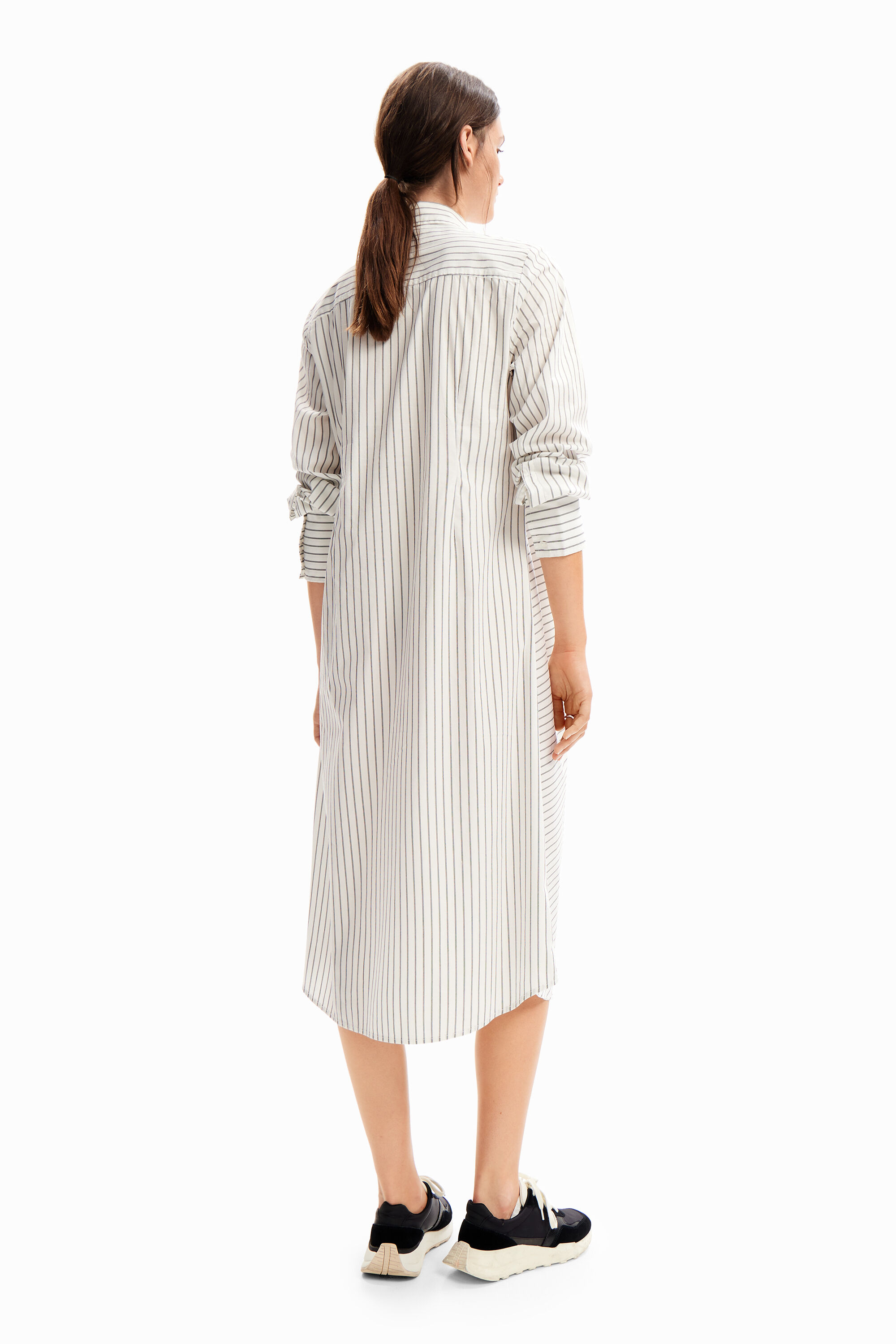 Robe chemise midi rayures