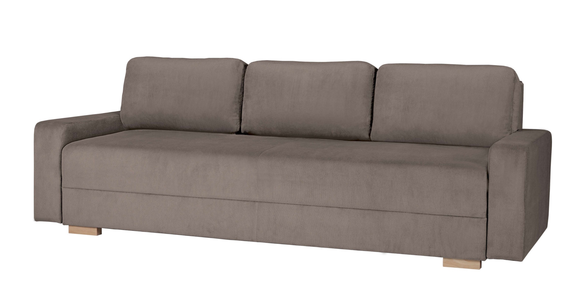 Home affaire 3-Sitzer »SHERIDIAN Schlafsofa mit Bettkasten, in Feincord & Velvet« mit Wellenunterfederung, moderne Bezüge, B/H/T 225/94/80