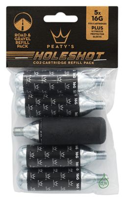 Cartouches CO2 Peaty's Holeshot Recharge Route/Gravel 16 g (x5 Unités)