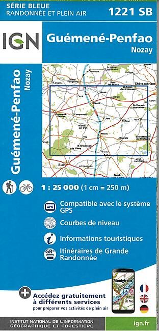 IGN - 1221 SB GUEMENE PENFAO NOZAY 1 25 000