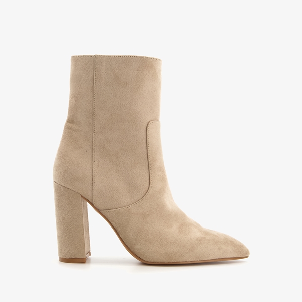 Blue Box dames enkellaarsjes met hak beige