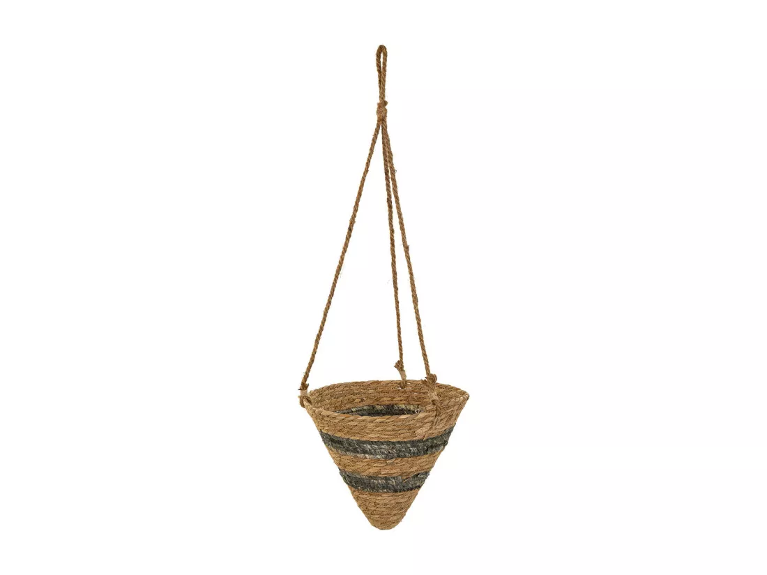 Paniers suspendus en fibre naturelle marron d26x25h-d22x18h