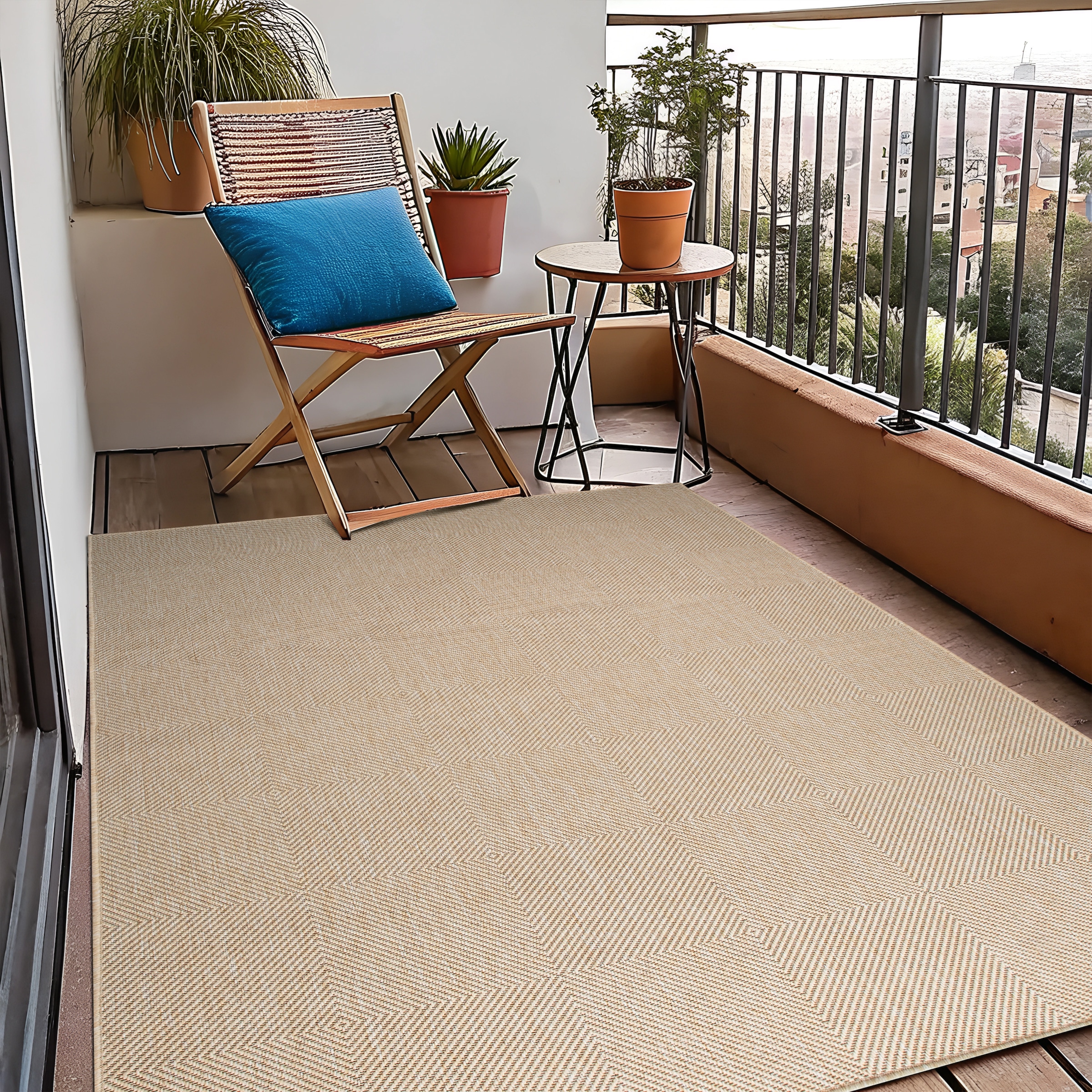 my home Teppich »Anna, auch als Läufer erhältlich« rechteckig 3 mm Höhe In- und Outdoor geeignet, Sisal-Optik, Wetterfest & UV-beständig