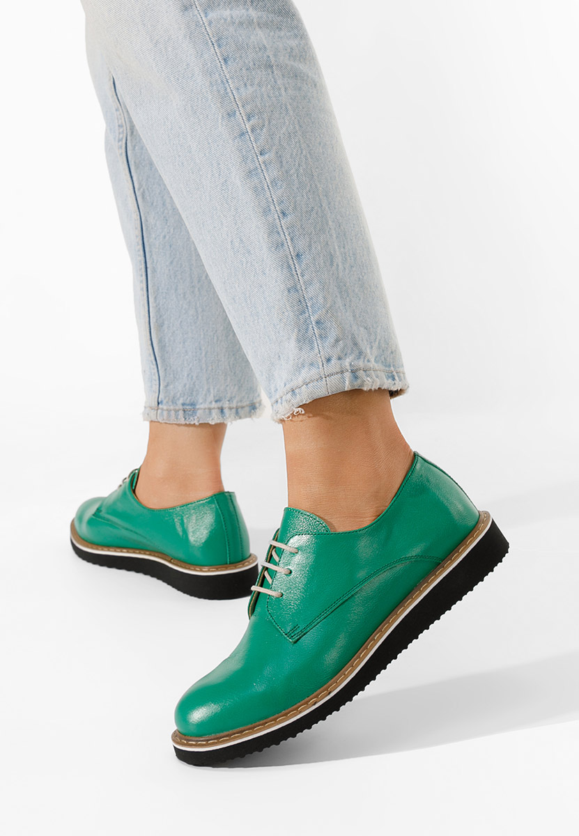 Chaussures derby en cuir vert Casilas
