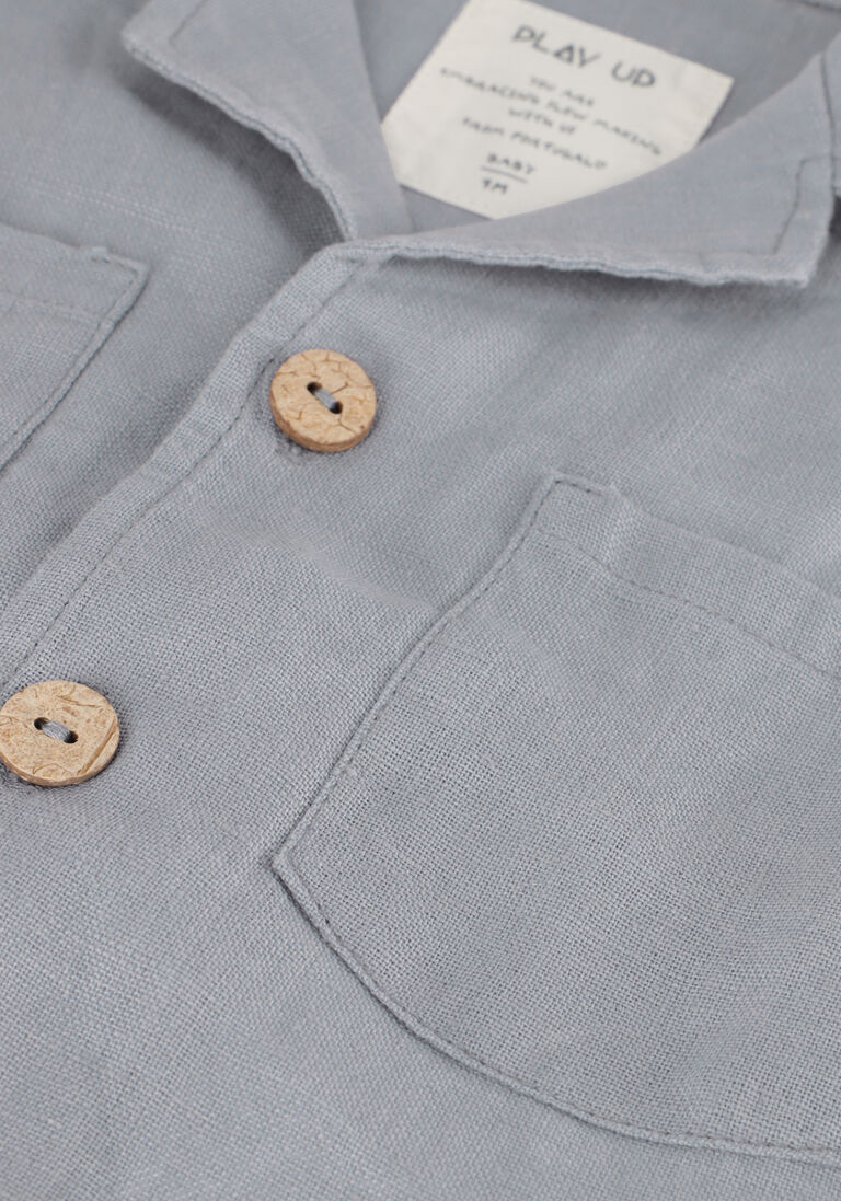 PLAY UP blauwe play up blouse linen shirt