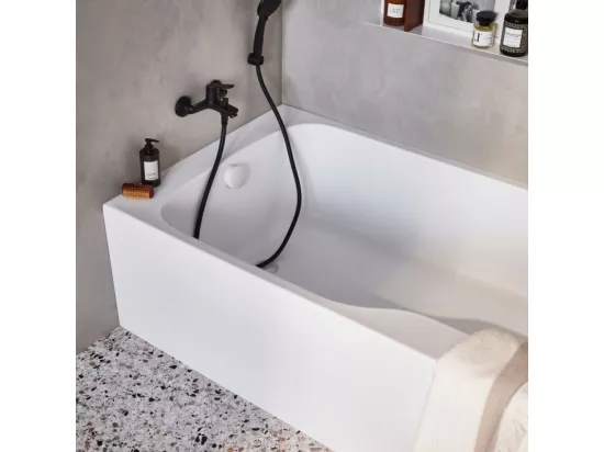 Baignoire bain douche JACOB DELAFON Malice antidérapante + tablier niche 160 x 85 version gauche
