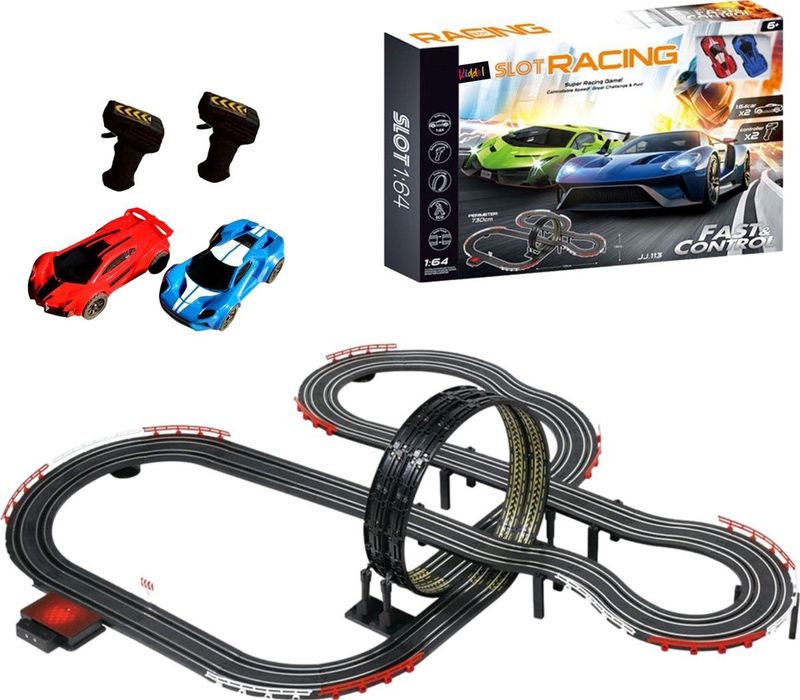 Kiddel - XL Auto Racebaan - Elektrische Racebaan - 6 Meter - 2 Controllers - 2 Raceauto’s