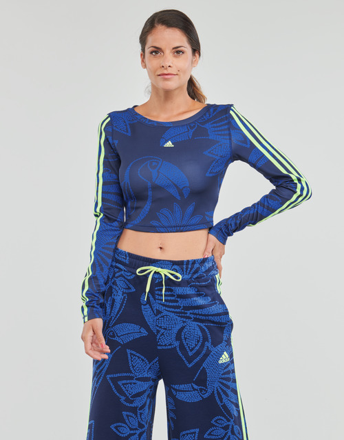 adidas Performance - FARM CROP LS Azul / Misterio