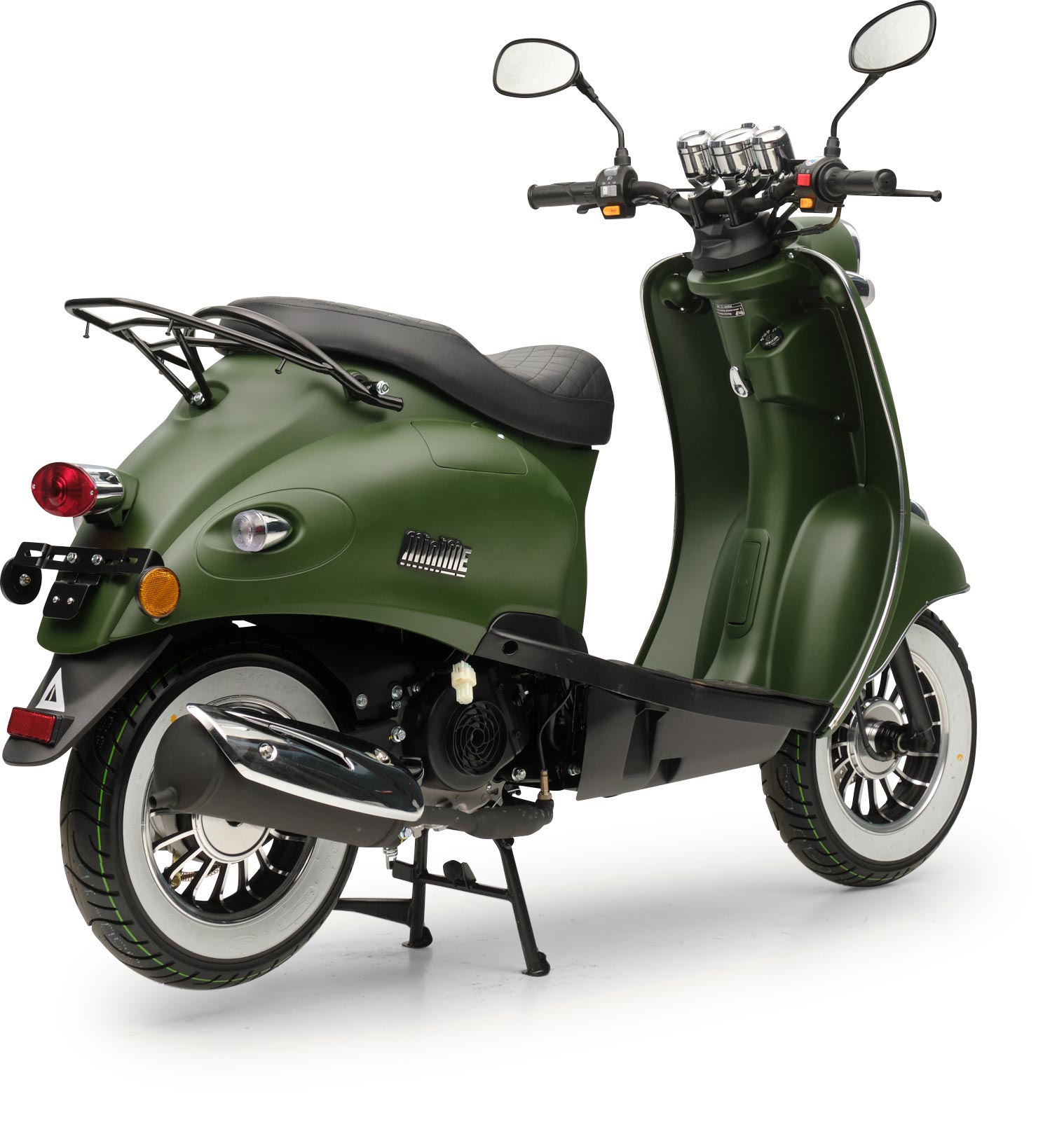 Motorroller Retro MiniMe 2.0 Mattgrün 50ccm 25 kmh Mofa Scooter