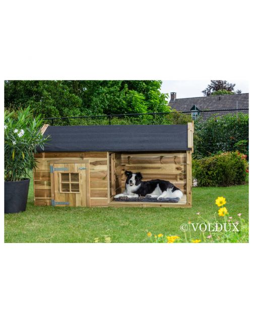 Voldux Hondenhok Naud - Hondenhok - 217x110x116 cm Naturel