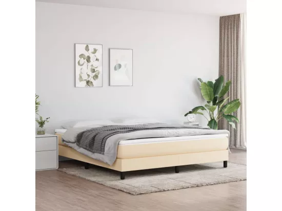 Sommier à lattes de lit Crème 180x200 cm Tissu