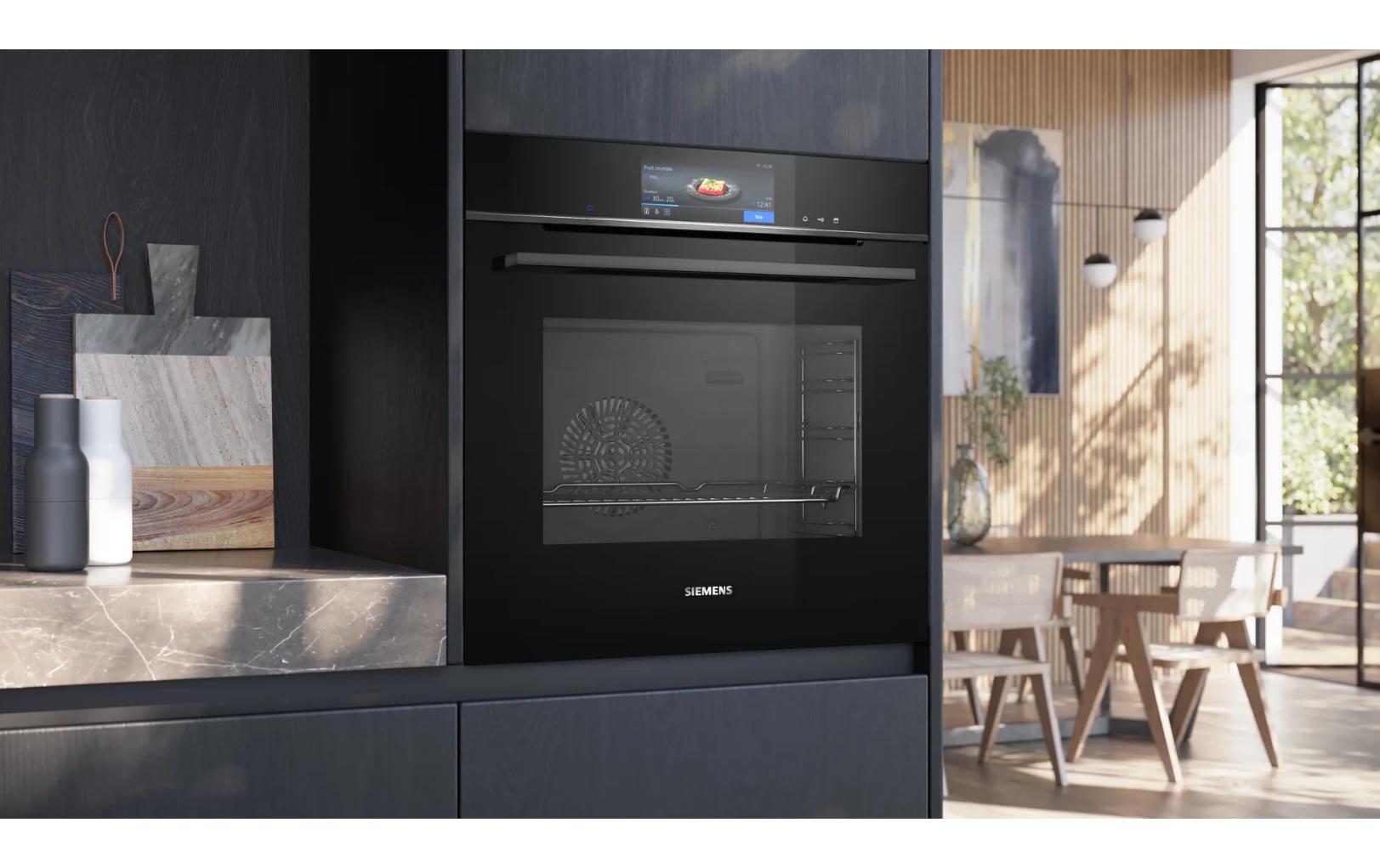 Einbaudampfbackofen iQ700 HS758G3B1C Schwarz A+<br>Einbau-Kompaktbackofen