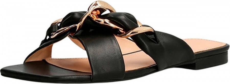 Guess Stijlvolle Leren Slipper met Vierkante Neus Black Dames