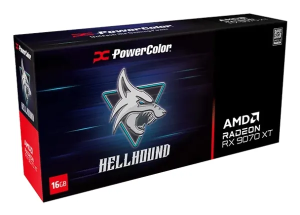 PowerColor Hellhound Radeon RX 9070 XT - Grafikkort - Radeon RX 9070 XT - 16 GB GDDR6 - PCIe 5.0 x16 - HDMI, 3 x DisplayPort