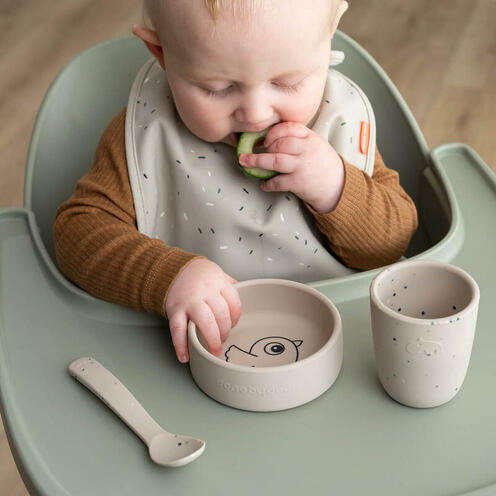 Coffret Premier Repas en Silicone BIRDEE Sable - DONE BY DEER