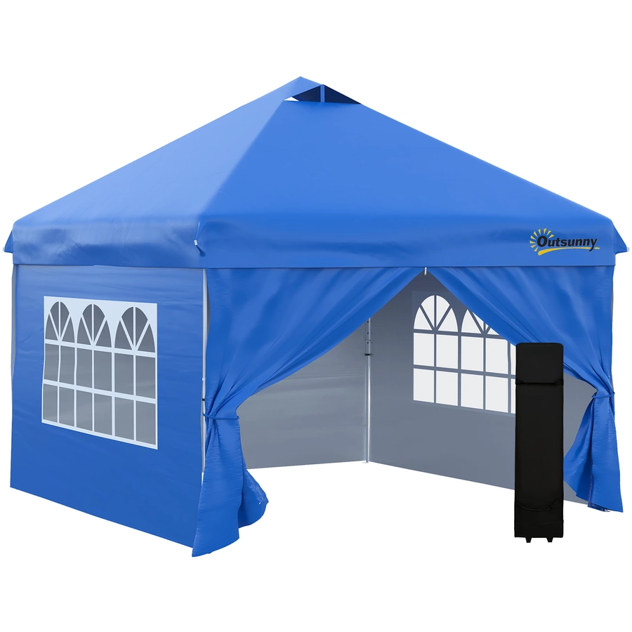 Outsunny Pavillon mit Rolltasche blau
