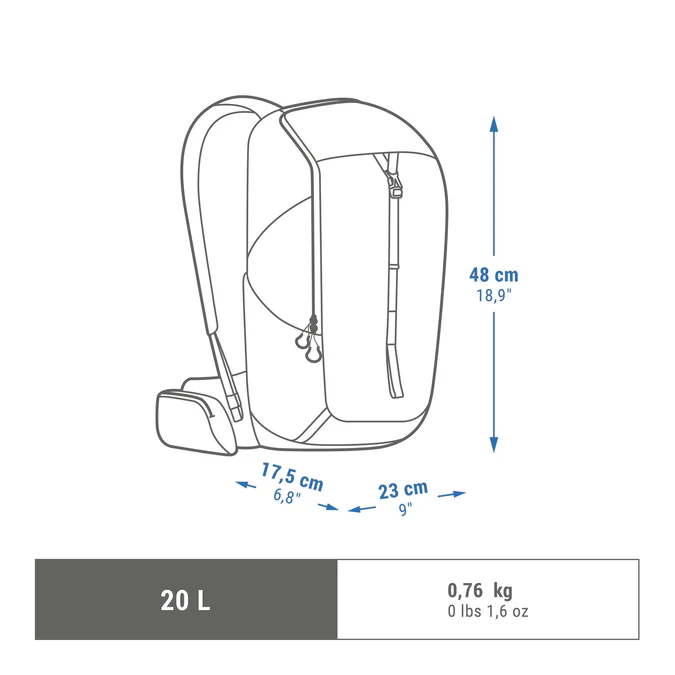 Decathlon Quechua - Mochila de Caminhada Quechua MH100 20L