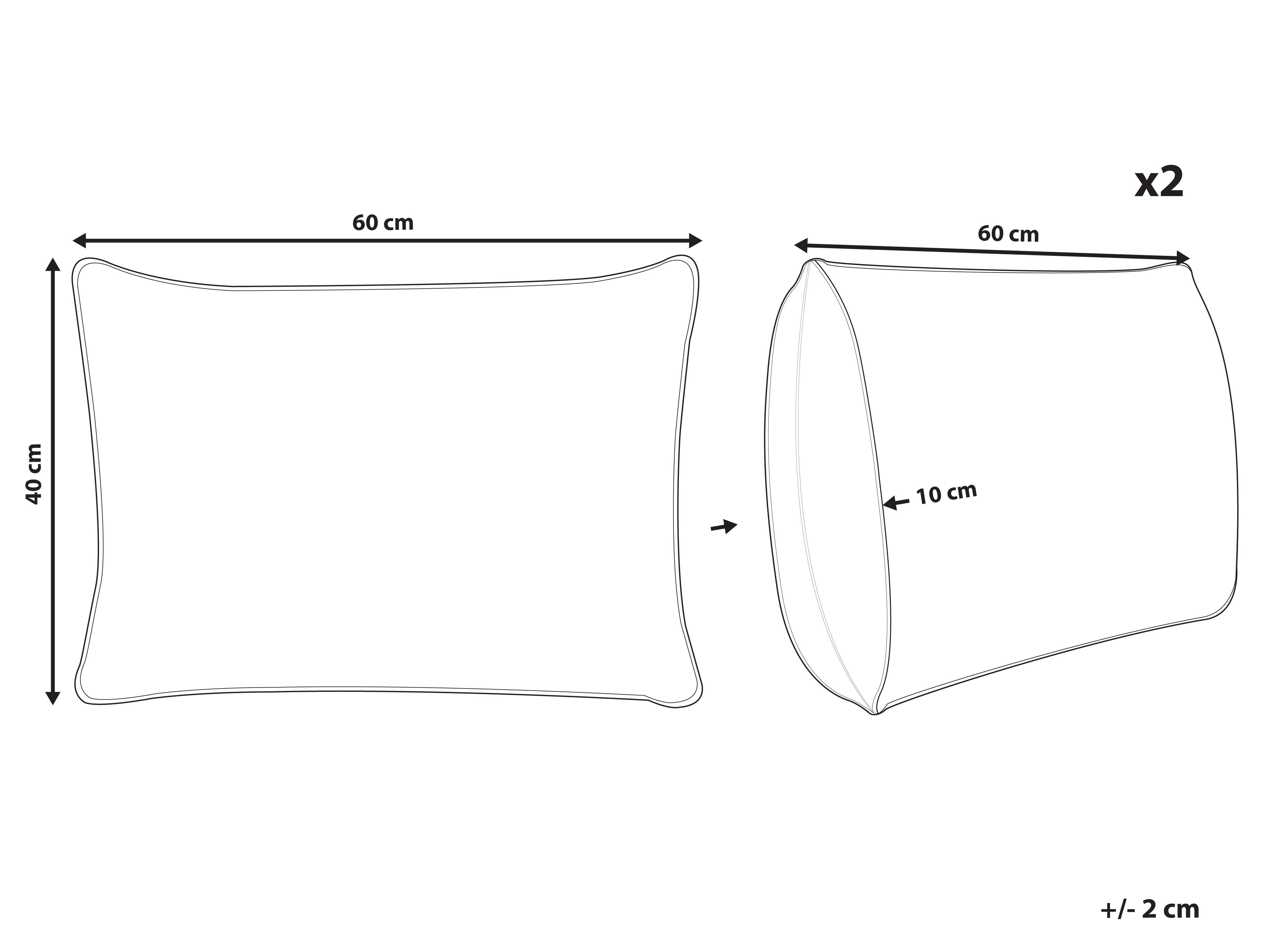Set van 2 tuinkussens VALLORIA bloempatroon 40 x 60 cm Blauw