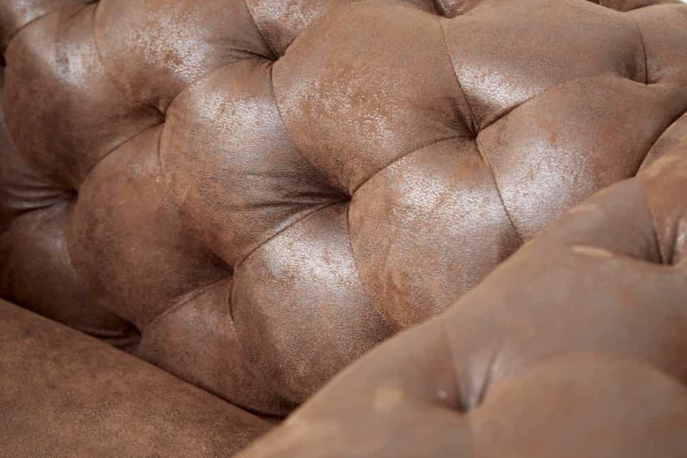Design Chesterfield Sessel MODERN BAROCK 120cm antik braun Microfaser mit Federkern