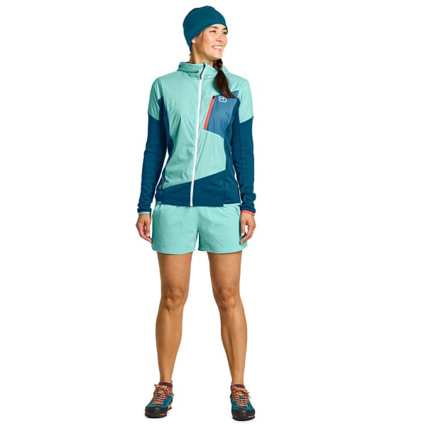 Veste polaire randonnée ORTOVOX LADIZ HYBRID JACKET W PETROL BLUE