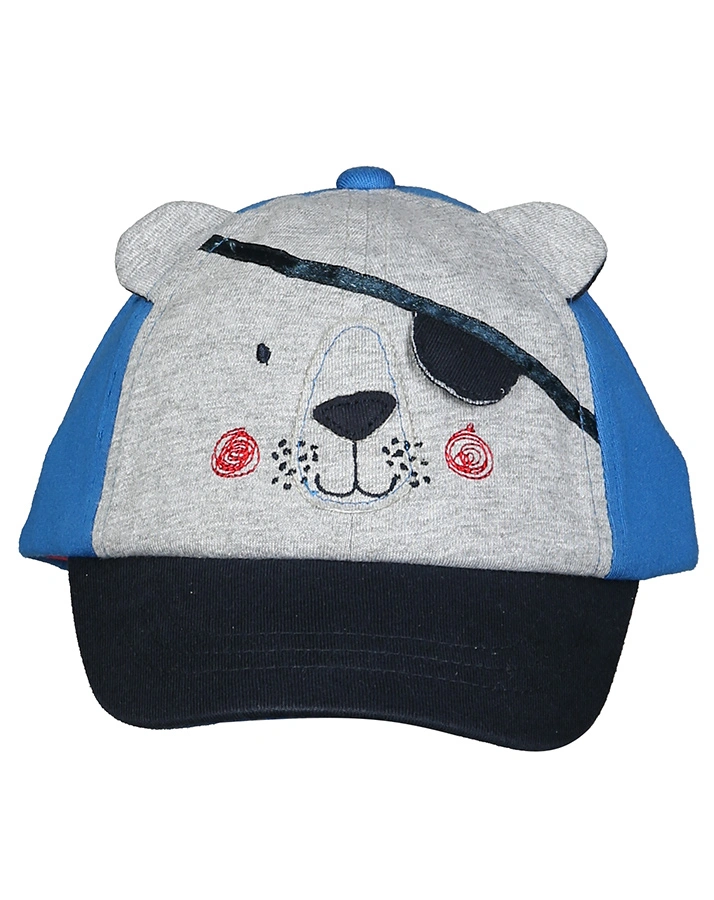 Basecap PIRATE DOG in blau/grau melange