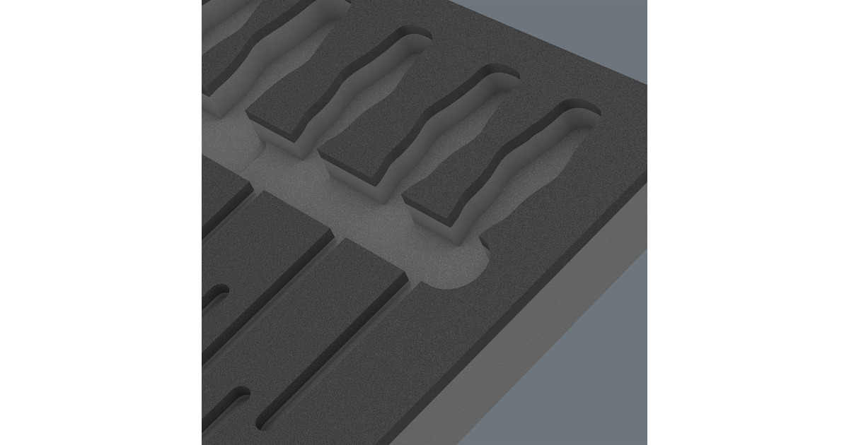 Wera9811 Schuimrubberen inzetstuk voor VDE schroevendraaiers Set 1, zonder gereedschap inlay  (Zwart/grijs)