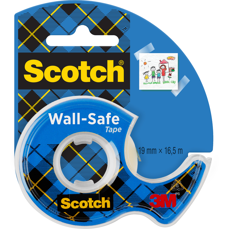 Scotch Klebeband Wall-Safe mit Klebeabroller, 19 mm x 16,5 m