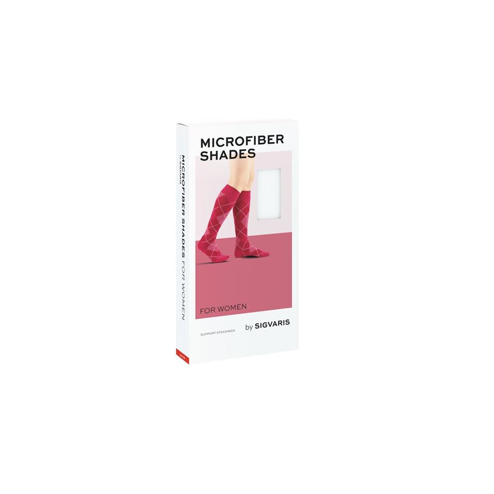 SIGVARIS Microfiber Shades for Women Argyle A-D<br>1 Paar, B, geschlossen platin