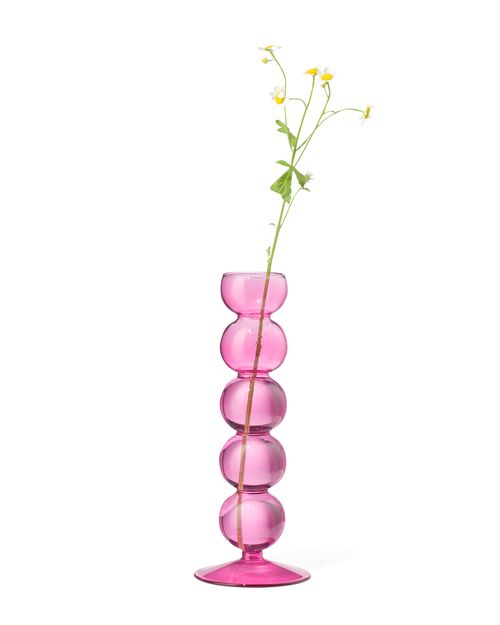vase en verre rose