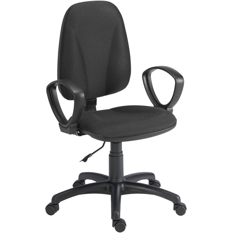 Chaise de bureau Twisty tissu Non feu M1 - avec ou sans accoudoirs - soutien lombaire - Mécanisme Contact permanent - Pieds noir