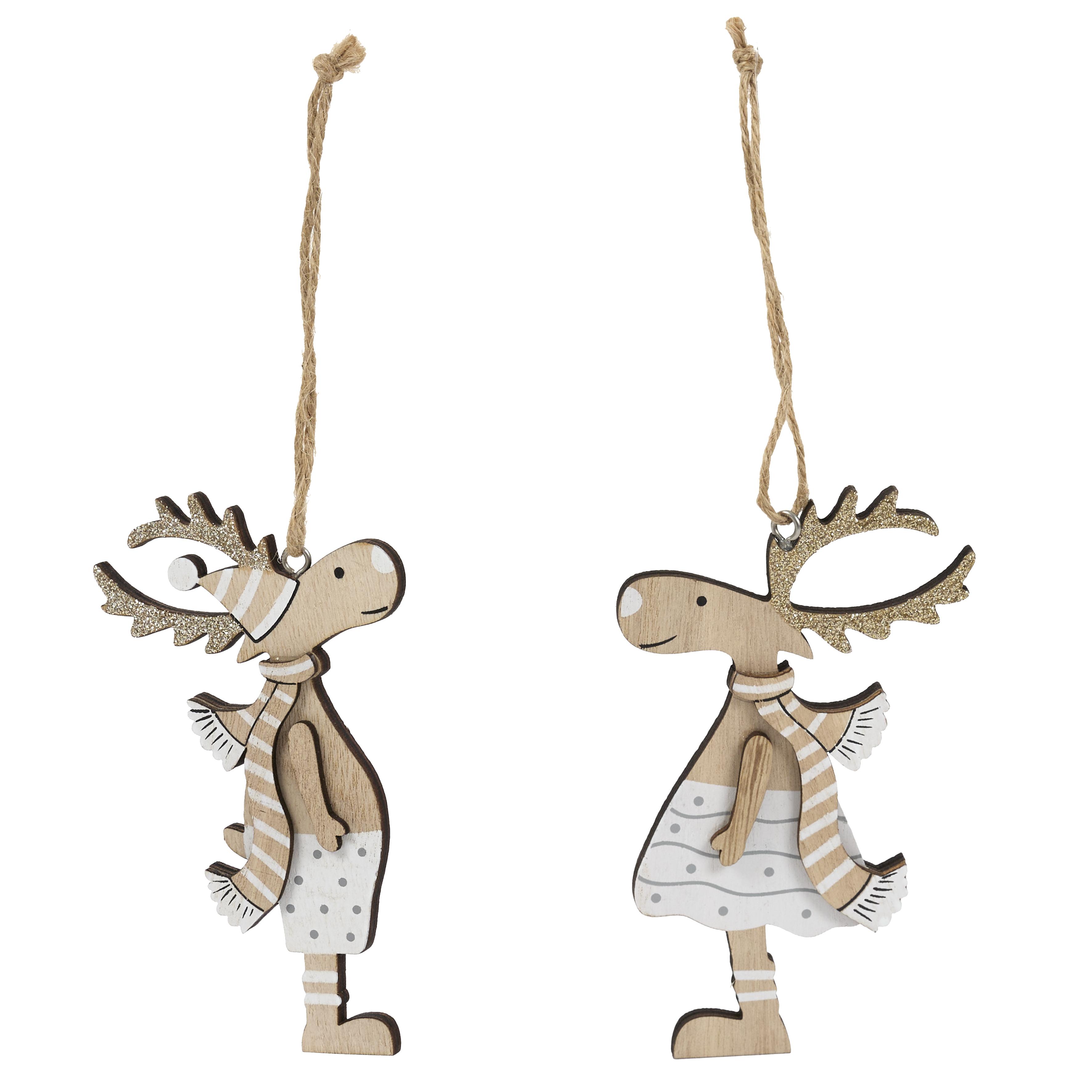 SUSPENSION NOEL RENNE VERT 7X12CM