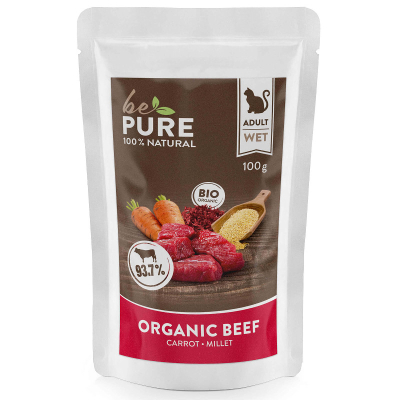 bePure Nassfutter Bio Rind mit Karotte & Hirse 100g