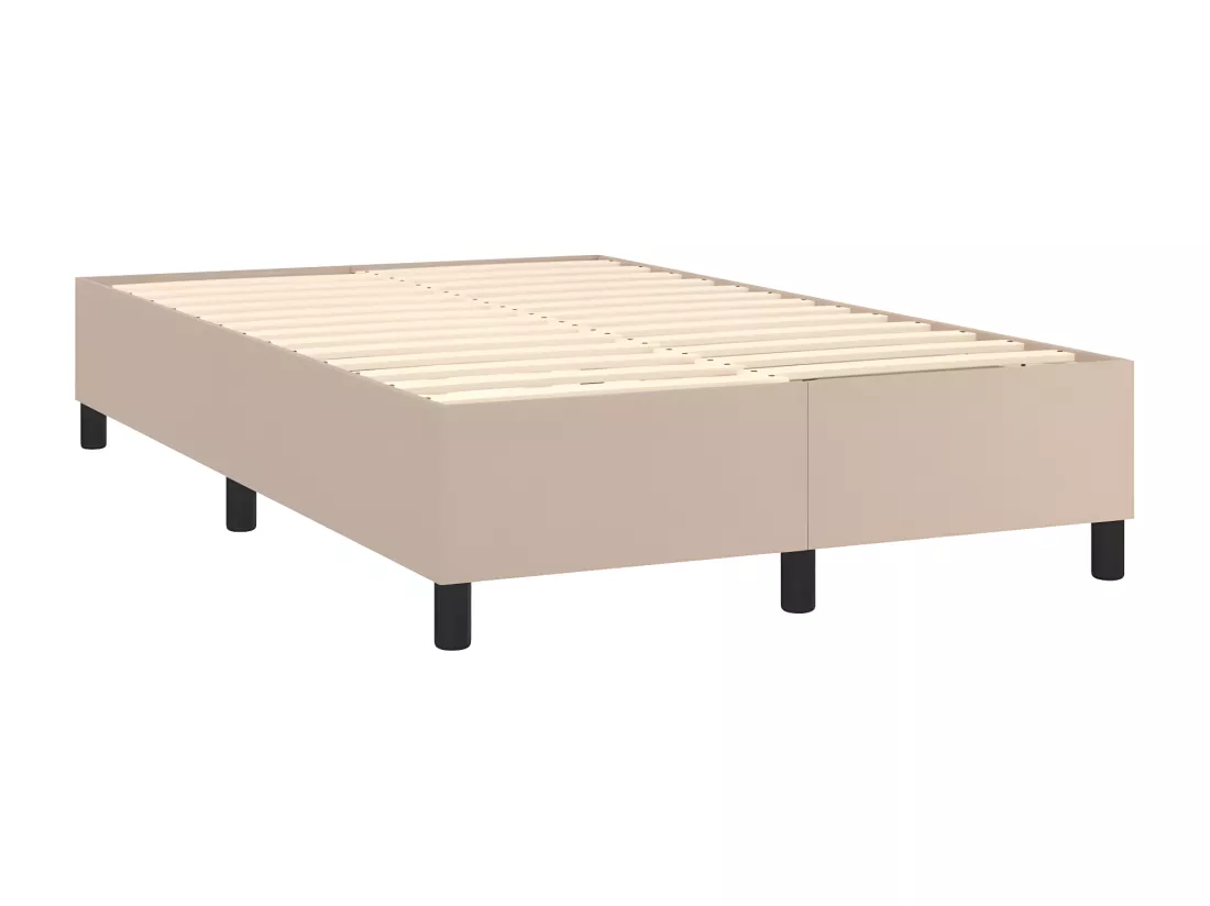Sommier tapissier matelas LED Cappuccino 120x200 cm Similicuir