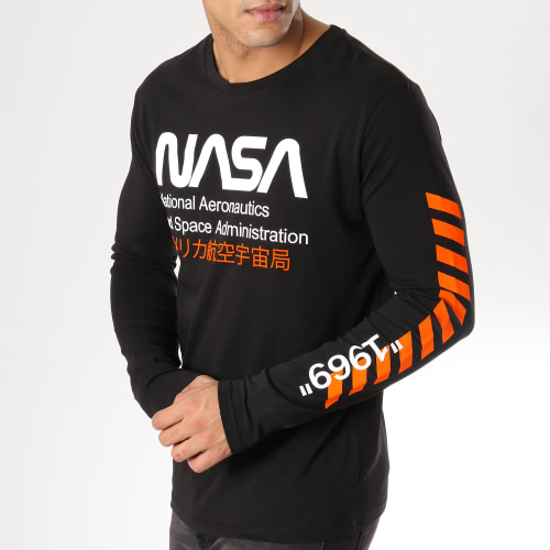 Tee Shirt Manches Longues Admin Noir Orange