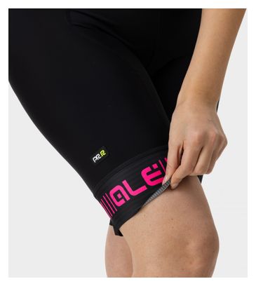 Cuissard Femme Sans Bretelle Alé Strada Noir/Rose Fluo