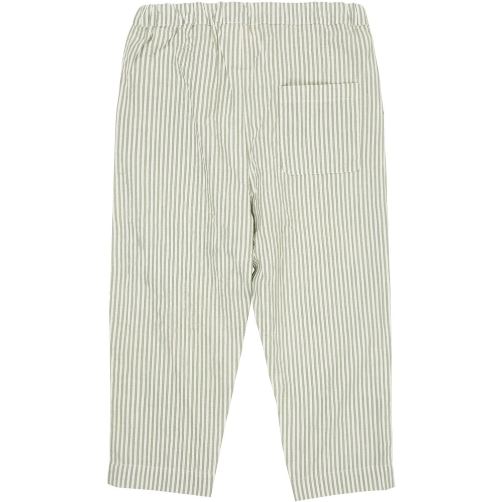 Køb COPENHAGEN COLORS Green W Cream Stripe Seersucker Bukser