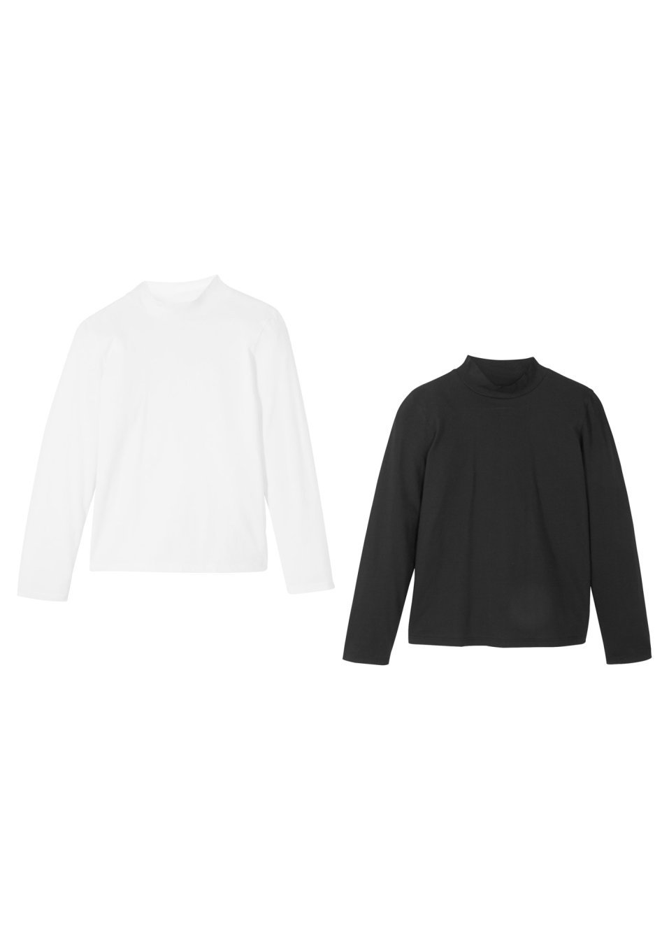 Lot de 2 T-shirts fille à col roulé coton